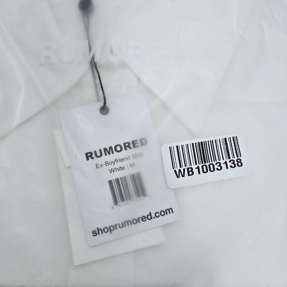 NWT Rumored - M - Ex-Boyfriend Oversized Button Up Shirt In White - Picture 6 of 7